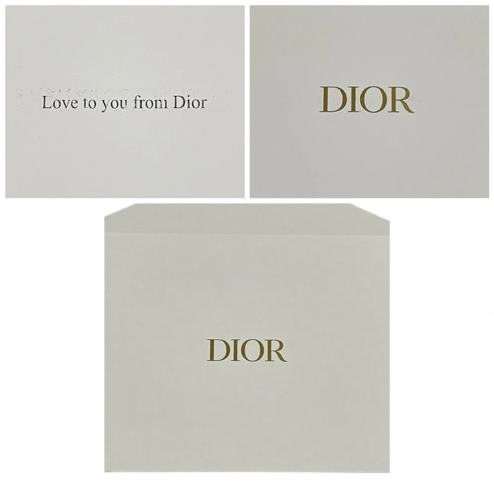 Set of 3 DIOR Authentic White and Gold Gift Note Cards and Envelopes